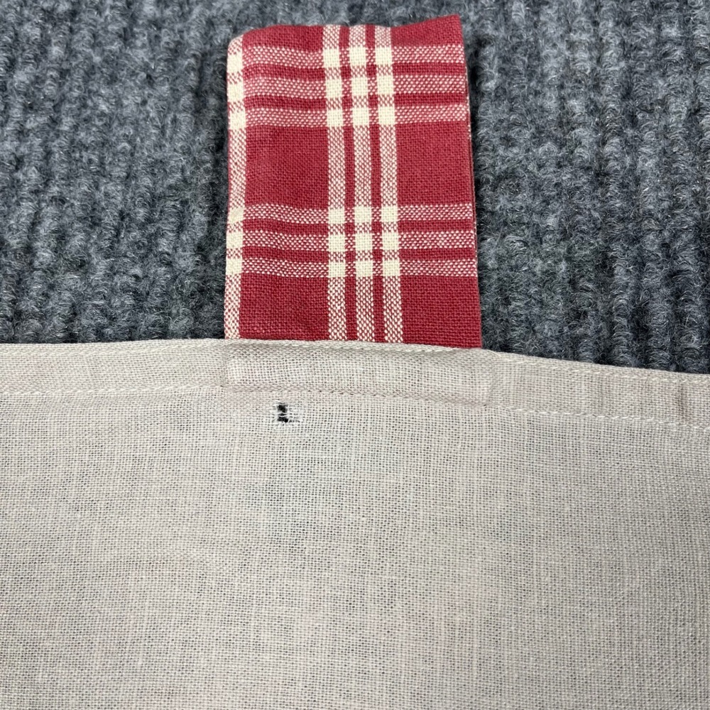 Vtg 80s Cottage Cafe Style Kitchen Curtains Embroidered Floral Plaid Farmhouse - Picture 9 of 12